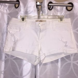 Hollister white jean shorts.